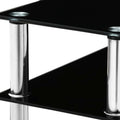 Artiss Console Table Tempered Glass Black 80cm