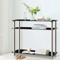 Artiss Console Table Tempered Glass Black 80cm