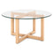 Artiss Round Coffee Table 80cm Tempered Glass Top