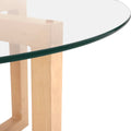 Artiss Round Coffee Table 80cm Tempered Glass Top
