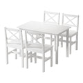 Artiss Dining Set 5pc White 4 Seater Table & Chairs Cafe