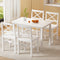 Artiss Dining Set 5pc White 4 Seater Table & Chairs Cafe
