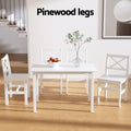Artiss Dining Set 5pc White 4 Seater Table & Chairs Cafe