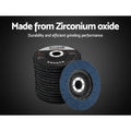 Giantz 100pc 125mm Zirconia Sanding Flap Disc 80 Grit Angle Grinder