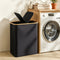 Artiss 2 Section Laundry Basket Removable Bags Foldable Black