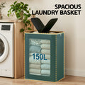 Artiss 2 Section Laundry Basket Removable Bags Foldable Black