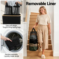 Artiss 2 Section Laundry Basket Removable Bags Foldable Black