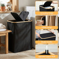 Artiss 2 Section Laundry Basket Removable Bags Foldable Black