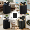 Artiss 2 Section Laundry Basket Removable Bags Foldable Black