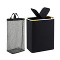 Artiss 2 Section Laundry Basket Removable Bags Foldable Black