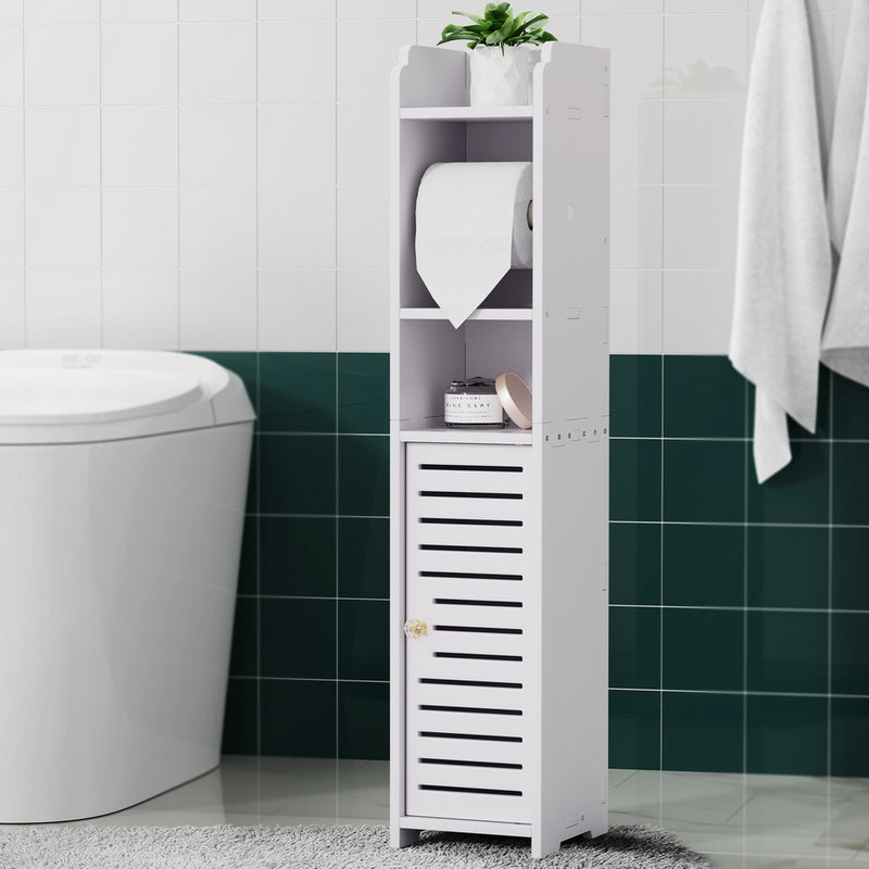 Artiss 3 Tier Bathroom Cabinet Toilet Roll Holder Floor Storage
