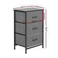 Artiss 3 Drawer Chest Storage Dresser Tallboy Grey