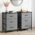 Artiss Chest of Drawers 3 Drawer Tallboy Grey Storage Dresser x2