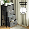 Artiss 4 Drawer Chest Storage Dresser Tallboy Grey