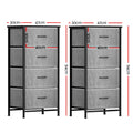 Artiss Chest of 4 Drawers Tallboy Storage Dresser Grey x2
