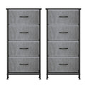 Artiss Chest of 4 Drawers Tallboy Storage Dresser Grey x2