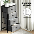 Artiss Chest of 4 Drawers Tallboy Storage Dresser Grey x2