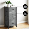 Artiss Chest of 4 Drawers Tallboy Storage Dresser Grey x2