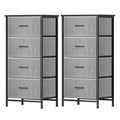 Artiss Chest of 4 Drawers Tallboy Storage Dresser Grey x2
