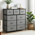 Artiss 9 Drawer Chest Storage Dresser Tallboy Dark Grey