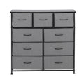 Artiss 9 Drawer Chest Storage Dresser Tallboy Dark Grey
