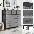 Artiss 9 Drawer Chest Storage Dresser Tallboy Dark Grey