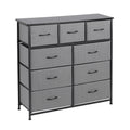 Artiss 9 Drawer Chest Storage Dresser Tallboy Dark Grey