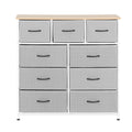 Artiss 9 Drawer Chest Storage Dresser Tallboy Light Grey