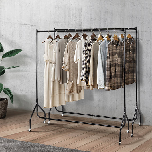 Artiss 2X Clothes Rack 6FT with Wheels Coat Stand Airer