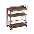 Artiss Kitchen Island Rolling Serving Cart Trolley
