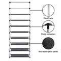 Artiss Shoe Rack Cabinet 10 Tier Removable Cover Black