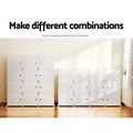 Artiss Shoe Rack 12 Cube Storage Stackable White Organiser