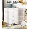 Artiss Shoe Rack 16 Cube Stackable Storage White DIY