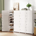 Artiss Shoe Rack 16 Cube Stackable Storage White DIY