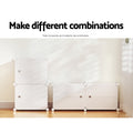 Artiss Shoe Rack Set 2 Storage Cube Stackable White DIY