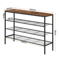 Artiss 4 Tier Shoe Rack Storage Organiser Walnut