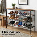 Artiss 4 Tier Shoe Rack Storage Organiser Walnut