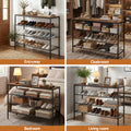 Artiss 4 Tier Shoe Rack Storage Organiser Walnut