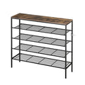 Artiss Shoe Rack 5-Tier 25 Pairs Walnut