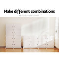 Artiss Shoe Rack DIY Set of 8 Storage Cube Stackable White