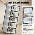 Artiss Shoe Storage Box 12 Pack Stackable Black DIY
