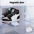 Artiss Shoe Box Rack Set 2 Stackable Magnetic Door Storage