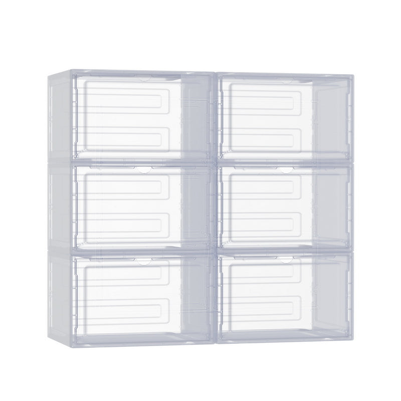 Artiss Shoe Box Set 6 Stackable Magnetic Door Organiser