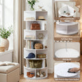 Artiss 7 Tier Rotating Shoe Rack 360 White Storage Display