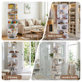 Artiss 7 Tier Rotating Shoe Rack 360 White Storage Display