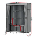 Artiss Portable Clothes Closet Wardrobe Large Grey with Shelf
