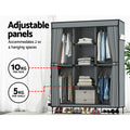 Artiss Portable Clothes Closet Wardrobe Large Grey with Shelf