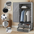 Artiss Portable Clothes Closet Wardrobe Magnetic Door Grey