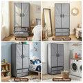 Artiss Portable Clothes Closet Wardrobe Magnetic Door Grey