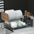 Cefito 2-Tier Dish Rack Drying Drainer Cutlery Tray Organiser
